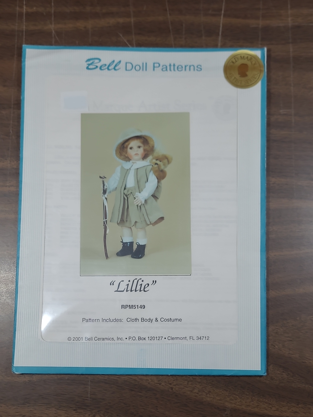 Bell Doll Patterns "Lillie" Doll Costume Pattern - Blue Trim #RPM5149
